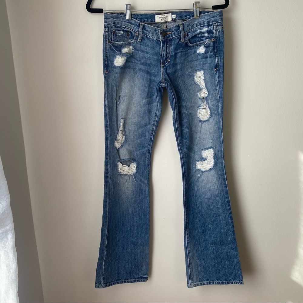 Abercrombie & Fitch Emma Bootcut Distressed Jeans